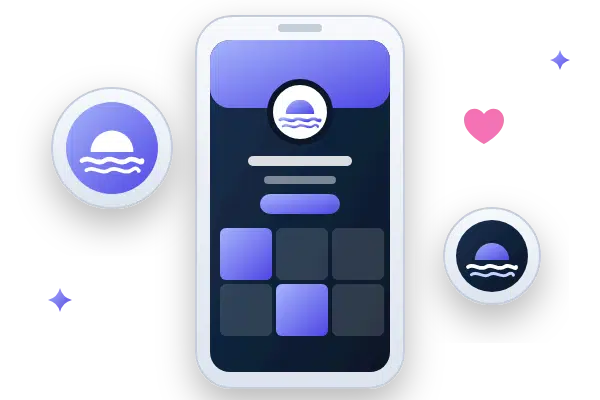 Profil de réseau social sur téléphone avec le logo en photo de profil