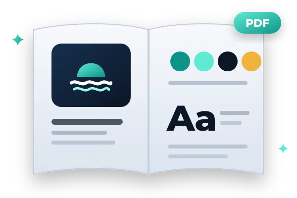 Guide PDF de charte graphique avec logo, palette de couleurs et typographie